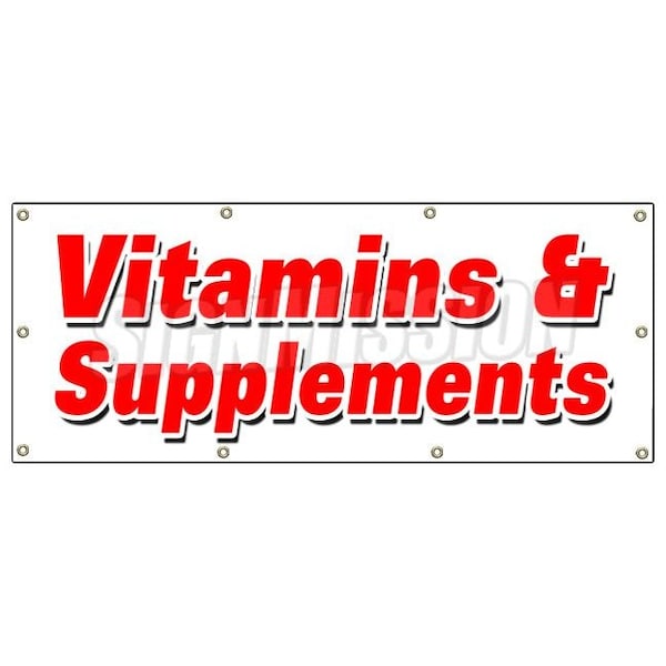 VITAMINS & SUPPLEMENTS BANNER SIGN leading brands nature healthy sale
